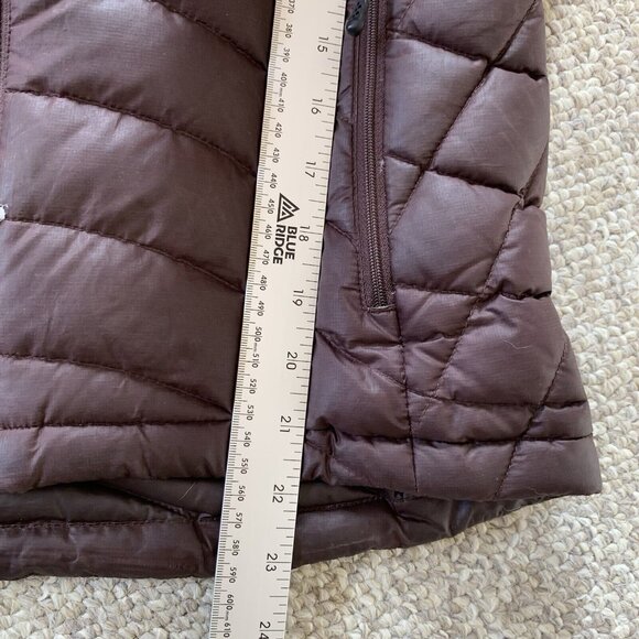 Patagonia Goose Down Womens XS Brown Full Zip Sweater Puffer Jacket Quilted FLAW - Picture 11 of 15